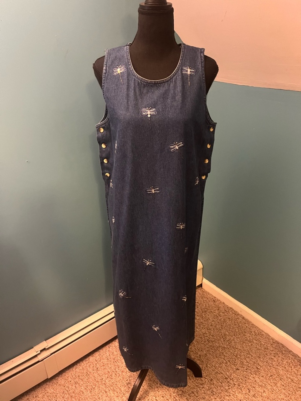 Vintage PTNY Denim Dragonfly Dress and Jacket Set Size Large - Picture 9 of 12